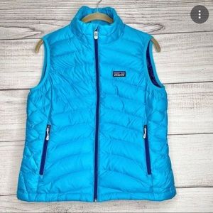 Patagonia aqua aqua blue puffer vest size large women